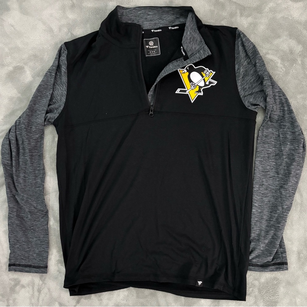 Fanatics Black and Gray Dri-fit Quarter-Zip Pullover